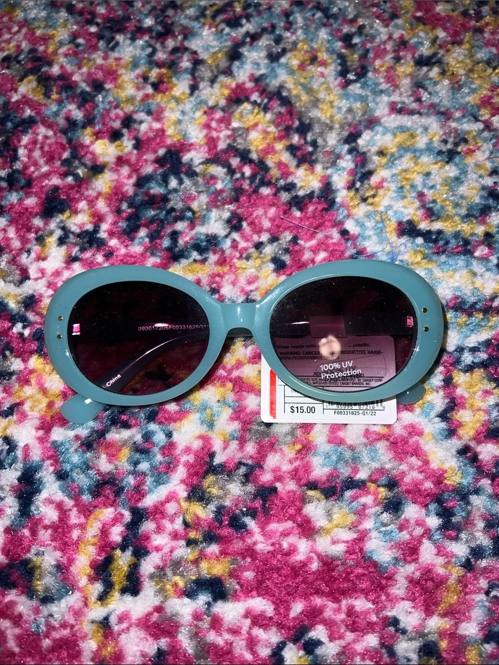 Light Blue Oval Sunglasses